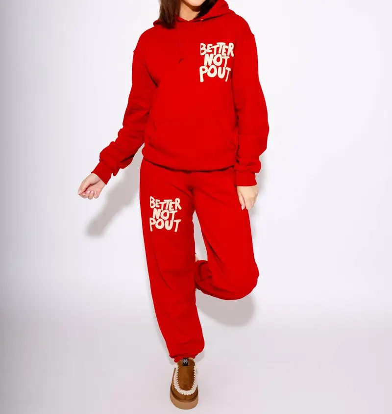 Better Not Pout Sweatpant In Red 1