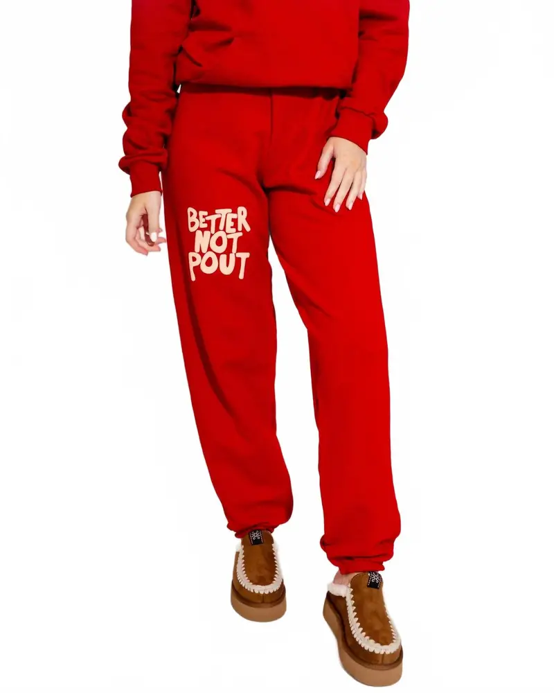 Better Not Pout Sweatpant In Red 3