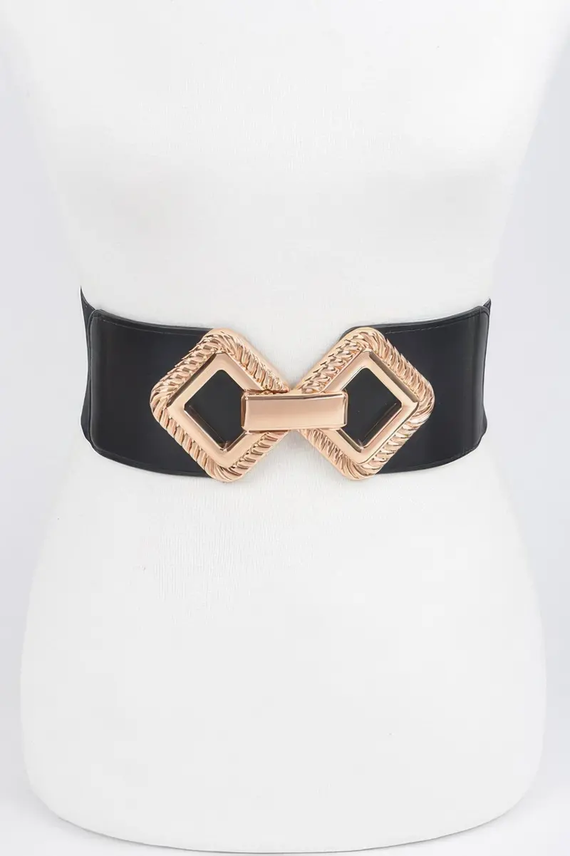 Big Metal Buckle Stretch Plus Size Belt 1