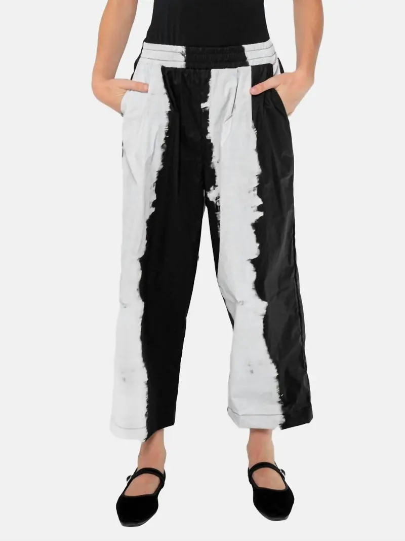 Big Stripe Soda Print Wide Leg Trousers In Black/White 1