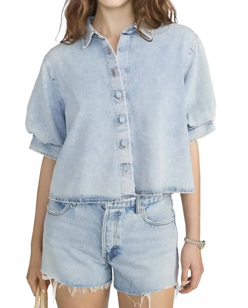 Billow Sleeve Shirt In Puffin 1