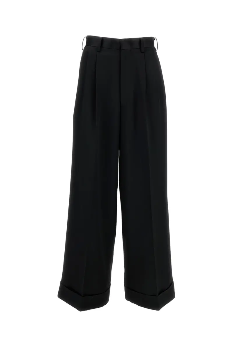 Black Pleated Tailored Trousers 1