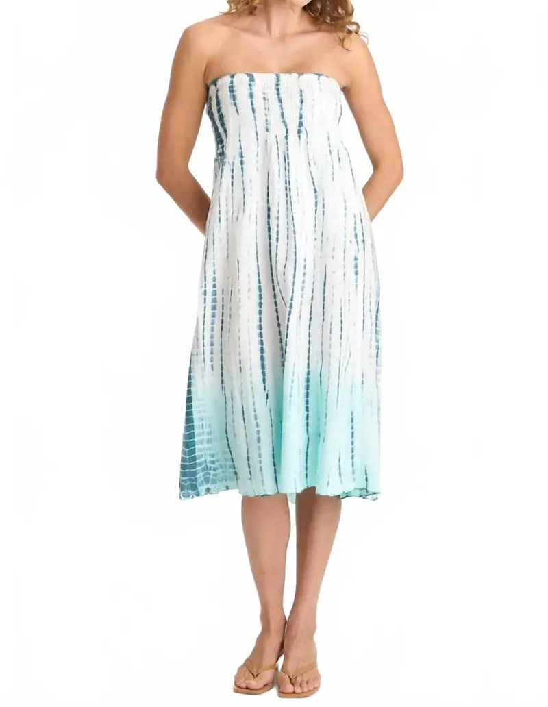 Blake Linen Smocked Skirt-Dress In Elixir Wash Colossus 1