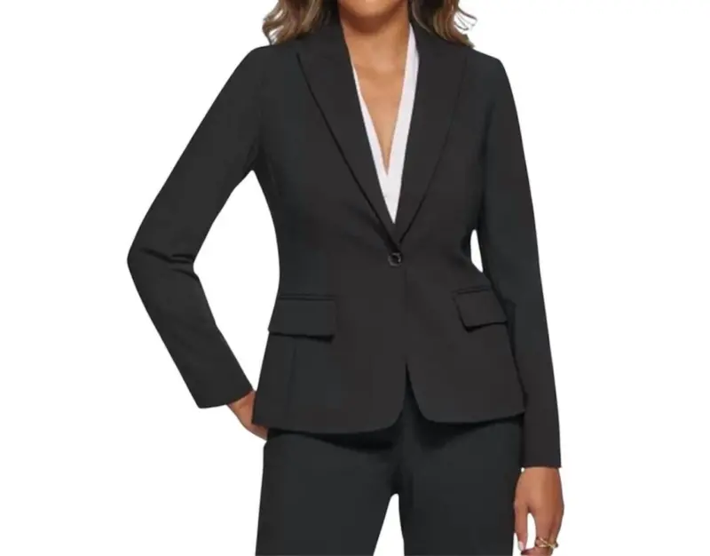 Blazer Tailored Suit Jacket In Black 1
