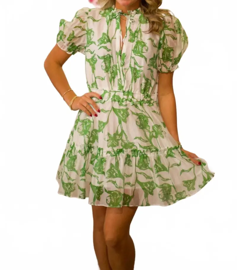 Bloom Mini Dress In Verdant 1
