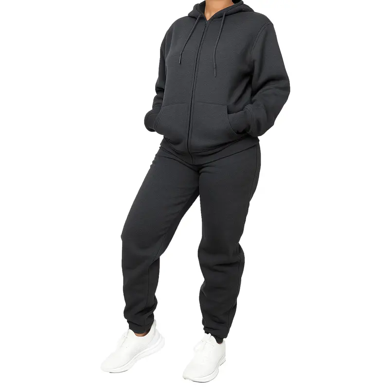 Blu Rock Women's Loose Fit  Full-Zip Hoodie And Jogger Sweatpants Matching, 2-Piece Set 1