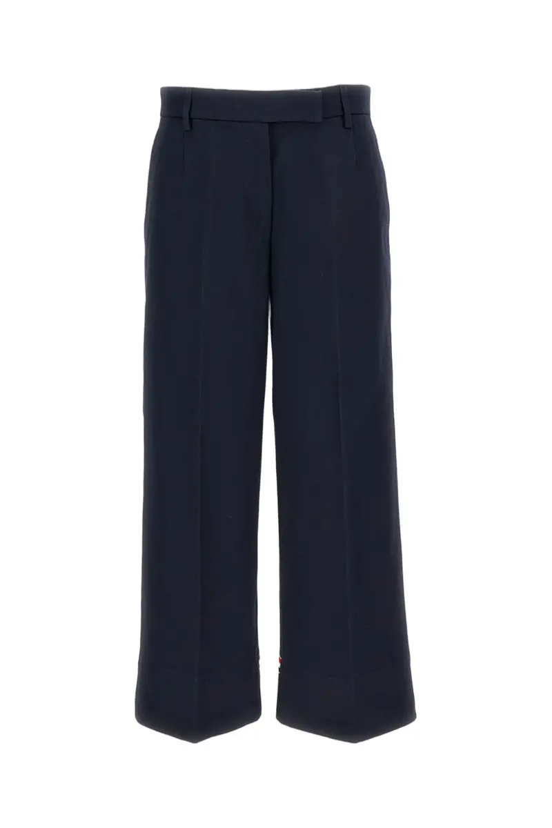 Blue Cotton Gabardine Chino Trousers 1