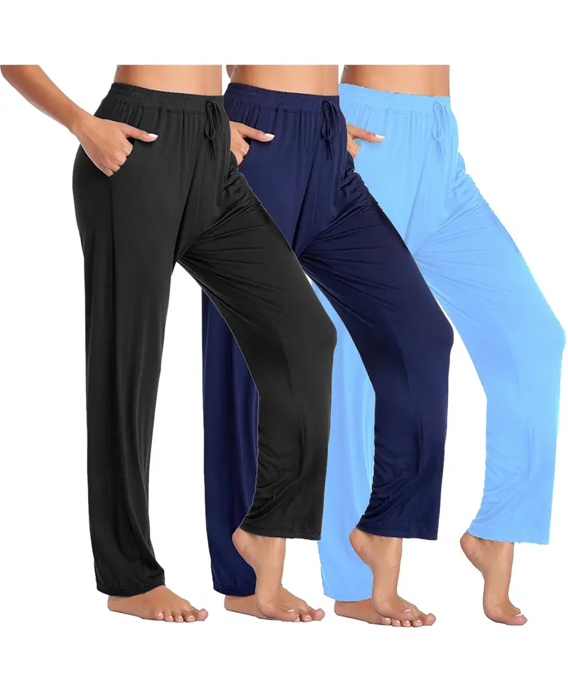 Blue Ice Women's Loose Fit Classic Lounge Pants-3 Pack 1