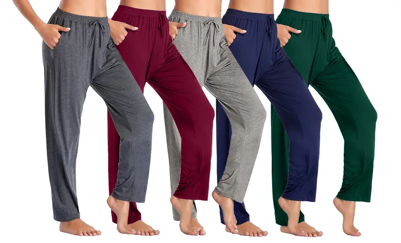 Blue Ice Women's Loose  Fit Classic Lounge Pants-5 Pack 1