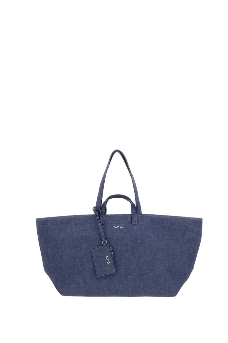 Blue Le Drummer Toile Large Tote Bag 1