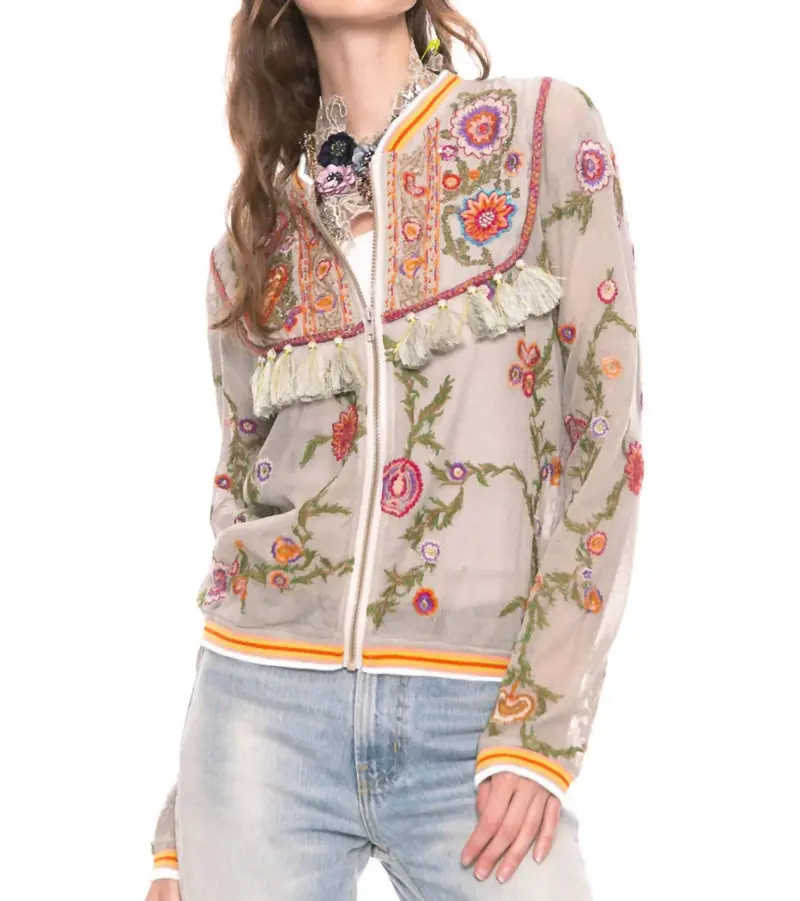Bohemian Feel Jacket In Vintage Dried Moss 1