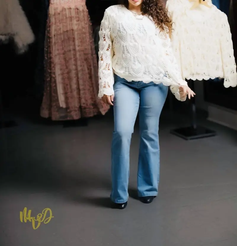 Boho Crochet Sweater In Ivory 1