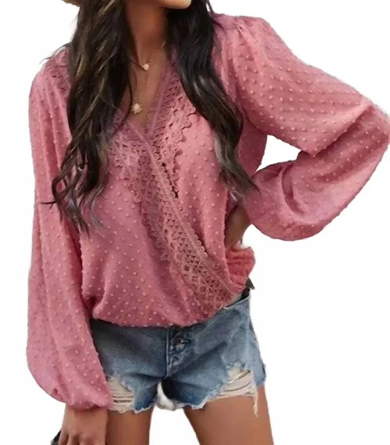Boho Dotted Blouse In Pink 1