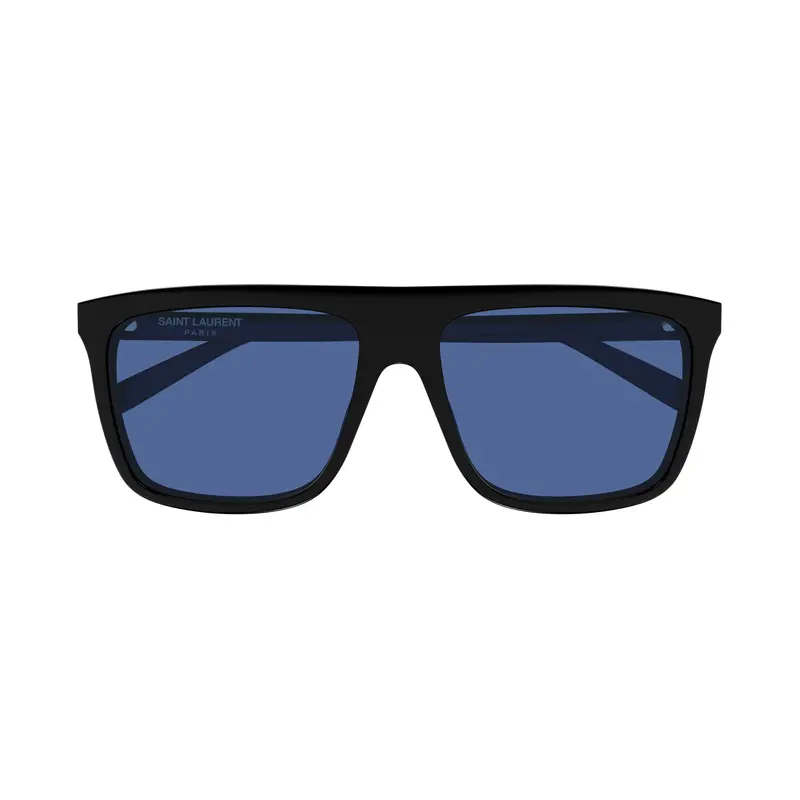 Bold Rectangular Frame Sunglasses With Deep Blue Lenses 1