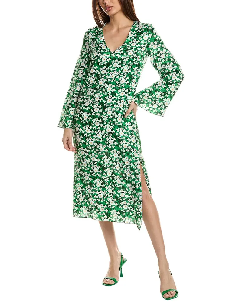 Borgo De Nor Phoenix Silk-Blend Midi Dress 1