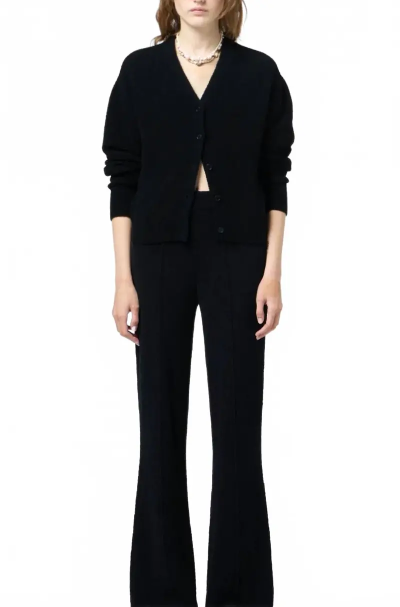 Boucle Collegiate Cardigan In Black 1