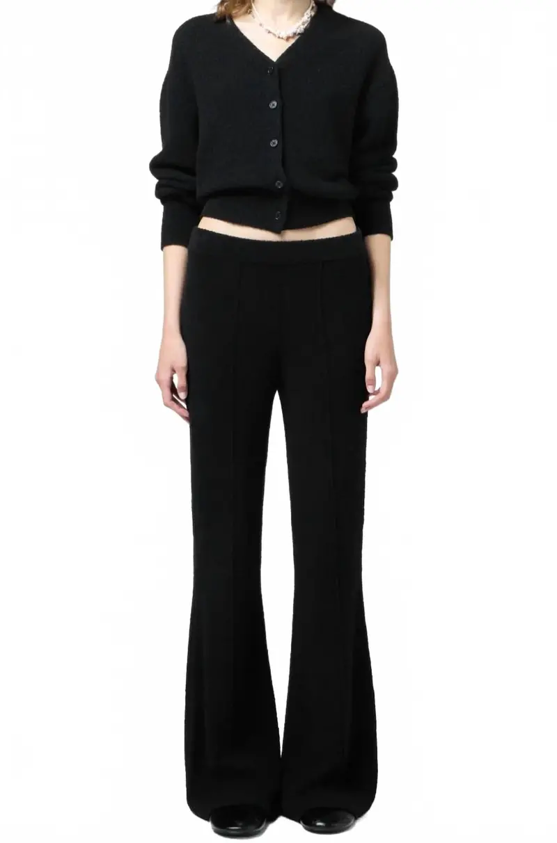Boucle Flare Pants In Black 1