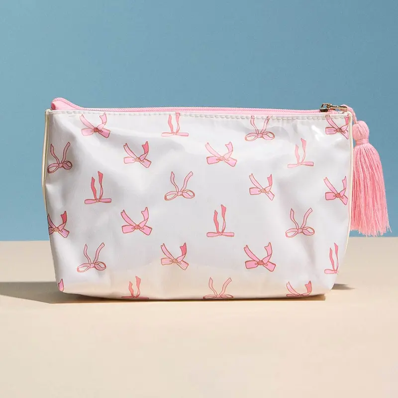 Bow Pattern Tassel Multi Purpose Portable Pouch Bag 1