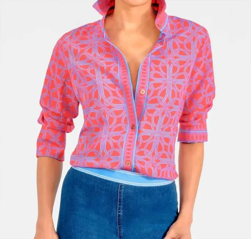 Boyfriend Shirt In Coral 1