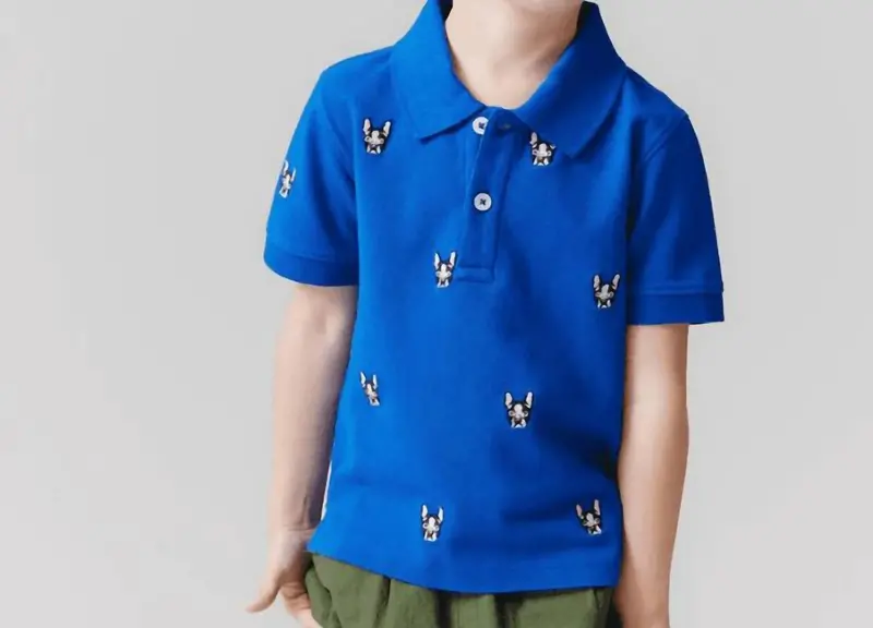 Boy's Bulldog Alec Polo Shirt In Blue 1