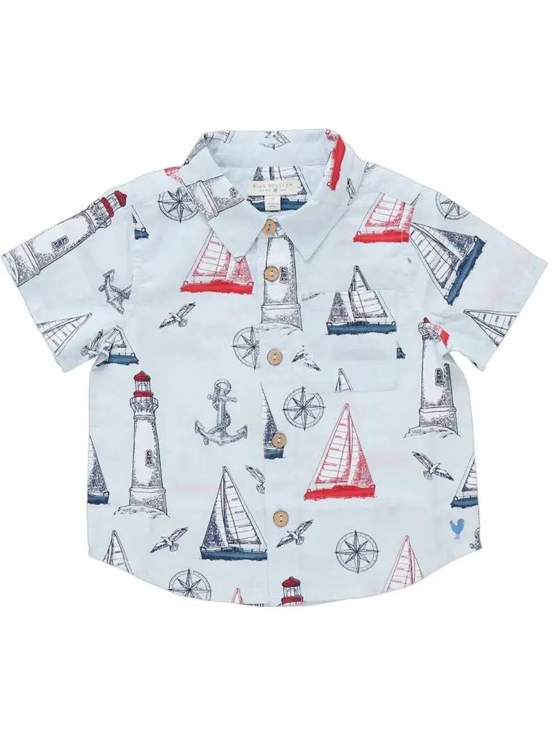 Boys Nautical Adventure Jack Shirt In White 1