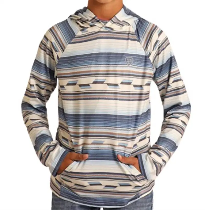 Boys Performance Cool Feel Aztec Light Hoodie In Multi 1