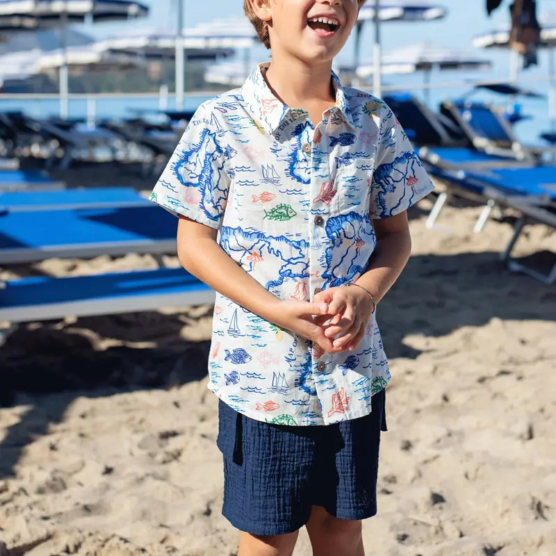 Boys Pull On Cargo Short In Navy 1
