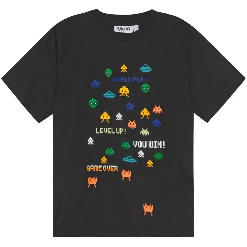 Boy's Riley Game Over Short Sleeve Tee In Black 1