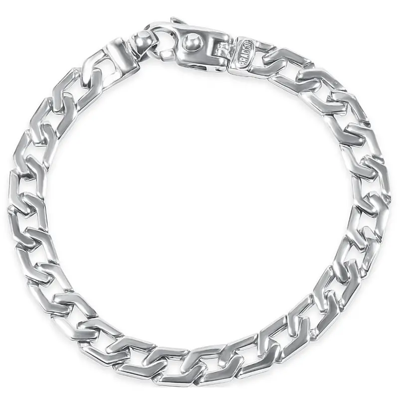 Braccio Men's 26 Gram Trap Link Solid Silver Bracelet 8.5" Size: 8.5 1