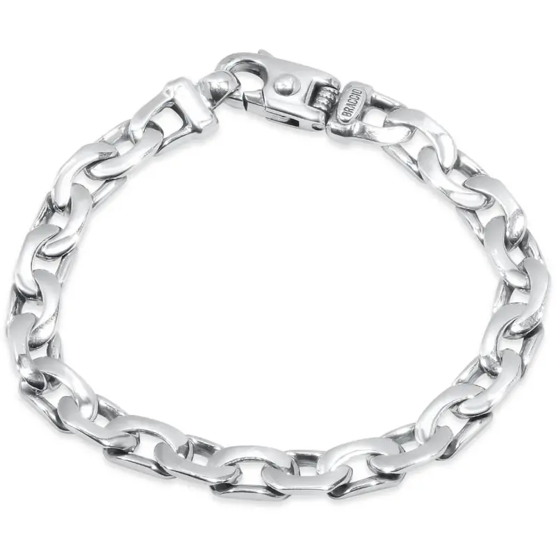 Braccio Men's 36 Gram Designed Link Solid Silver Bracelet 8.5" Size: 8.5 1