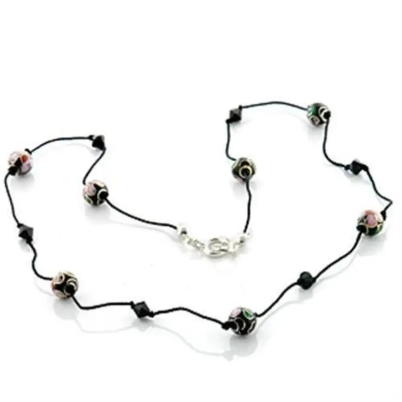 Brass Necklace With Epoxy In Multi Color 1