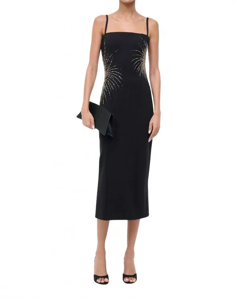 Britney Midi Dress In Black Firework 1