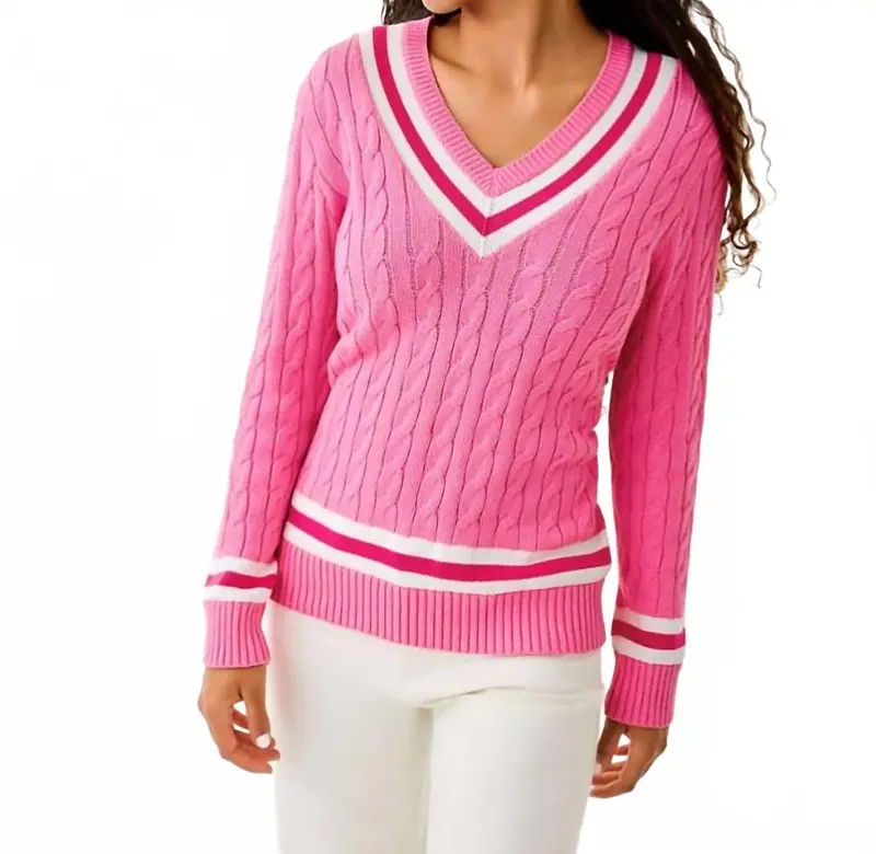 Brockton Sweater In Confetti Pink X Sun Shell Pink Tipping 1