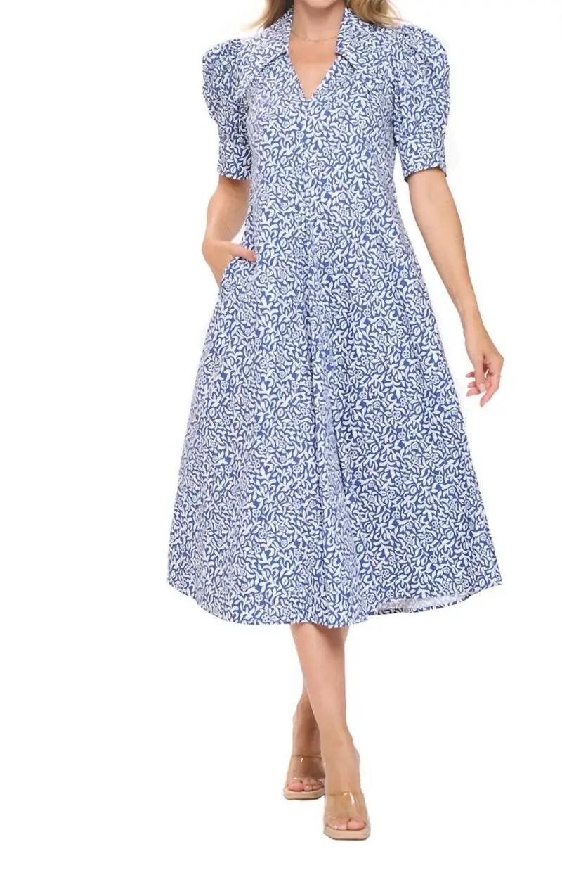 Bruan Midi Dress In Royal 1291 1