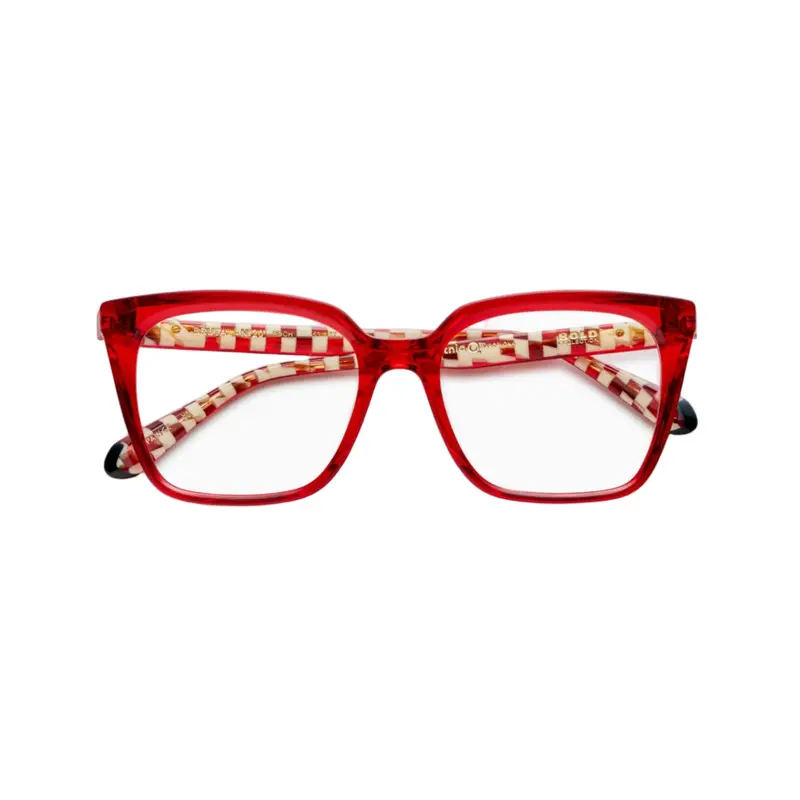 Brutal No.20 Oversized Square Frame Sunglasses With Checkered Temples 1