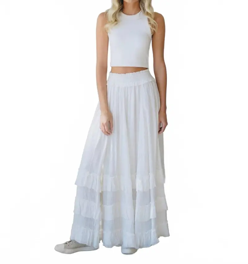 Brynn Maxi Skirt In White 1