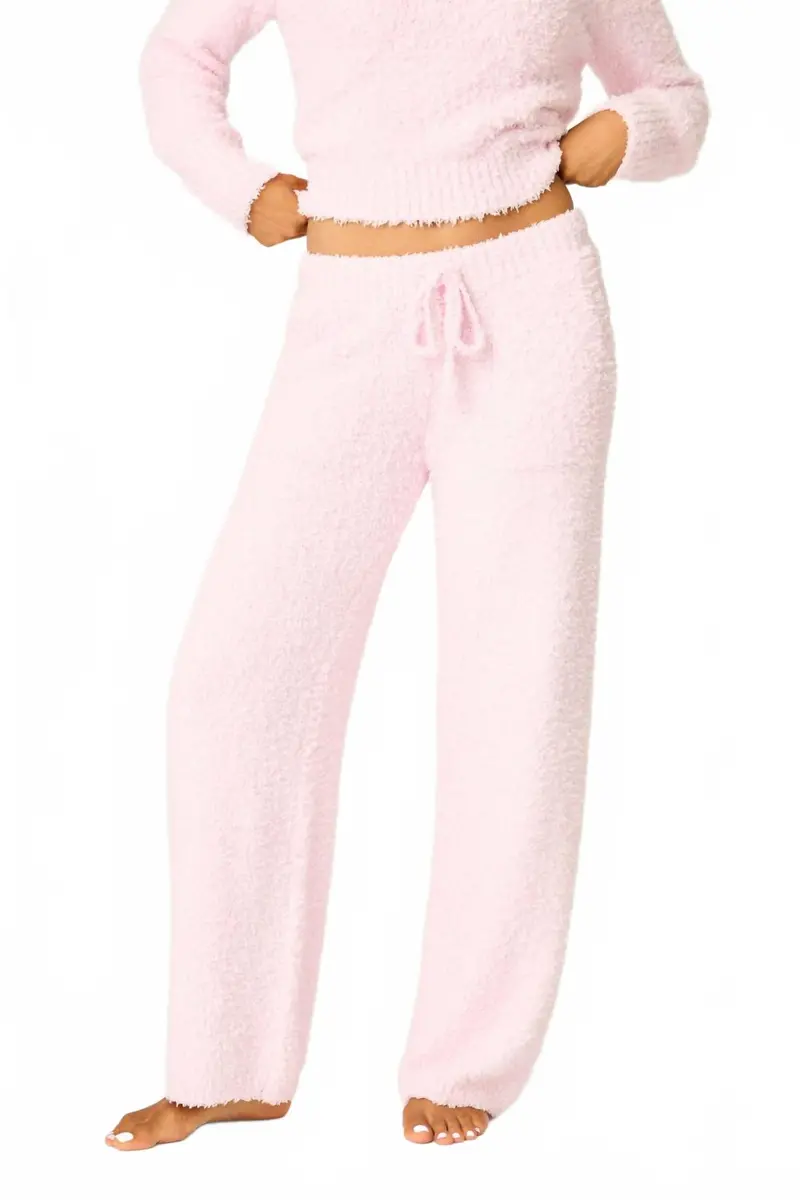 Bundle Up Boucle Pajama Pant In Pink 1