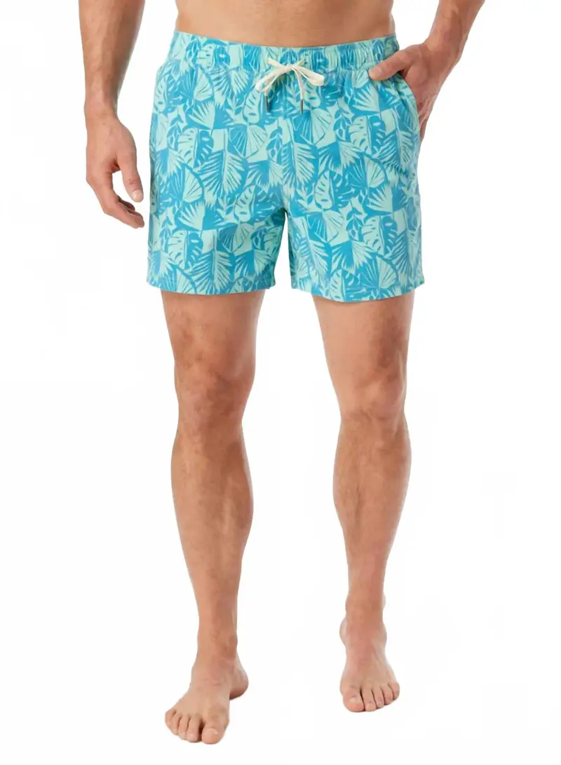 Bungalow Swim Trunks In Two Tone Palms 1