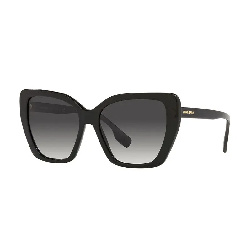 Burberry Sunglasses Cat Eye Full Rim, Black Frame And Grey Gradient Lens Be436639808g 1