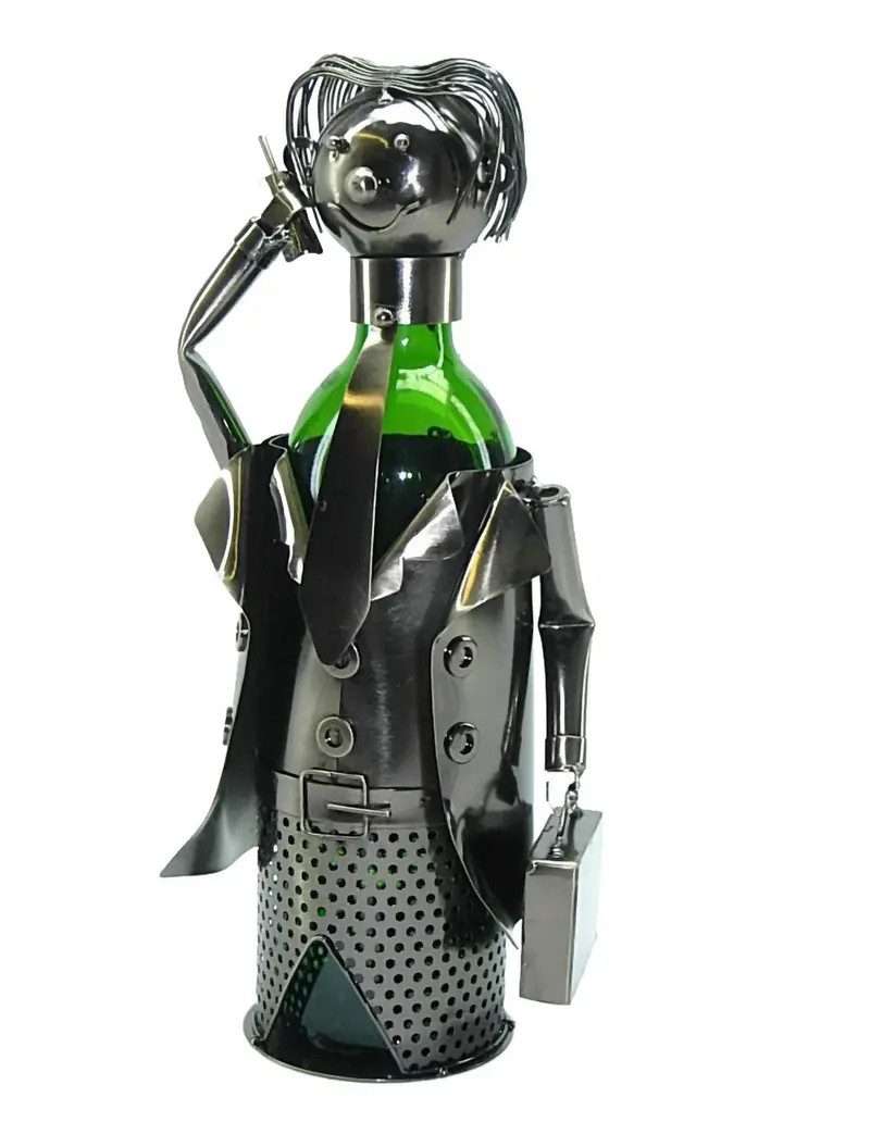 Businessman Wine Bottle Holder In Metallic 1
