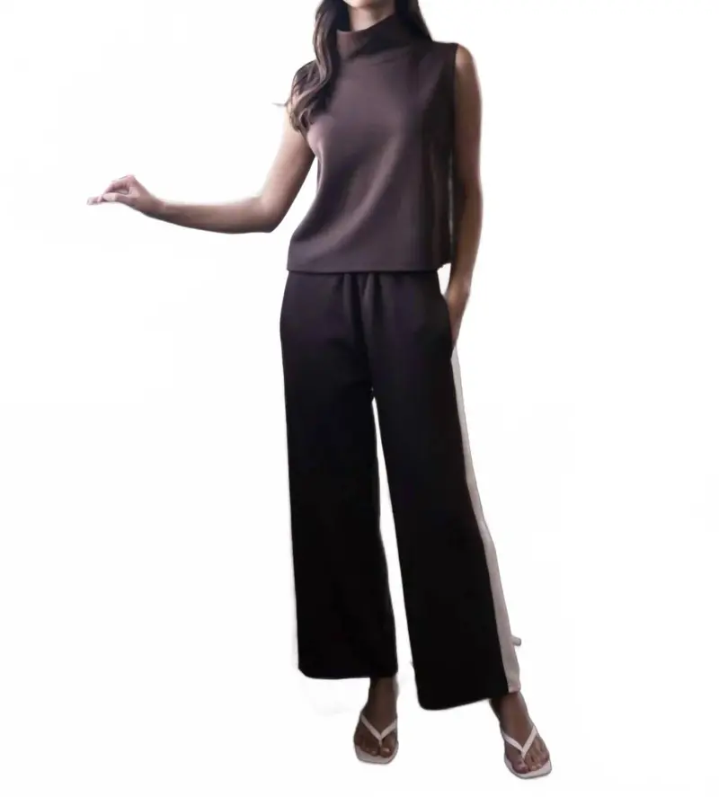 Butter Modal Sleeveless Pant Set In Port 1