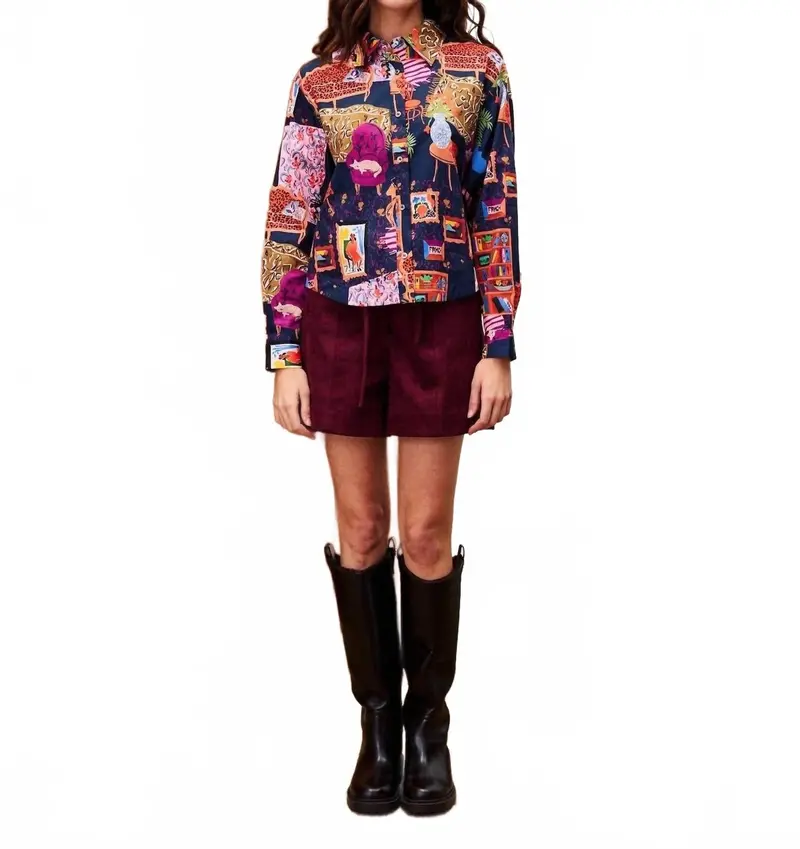 Button-Down Top In Salon Nuit 1