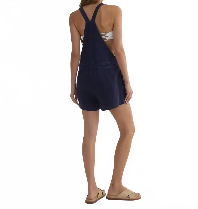 Button Shortall Romper In Navy 2