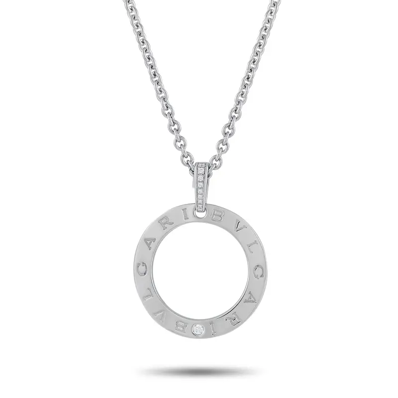 Bvlgari 18K White Gold Diamond Pendant Necklace Bv031022326 1