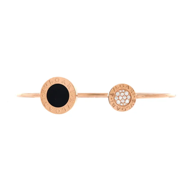 Bvlgari Bvlgari Cuff Bracelet 18K Rose Gold With Onyx And Diamonds 1