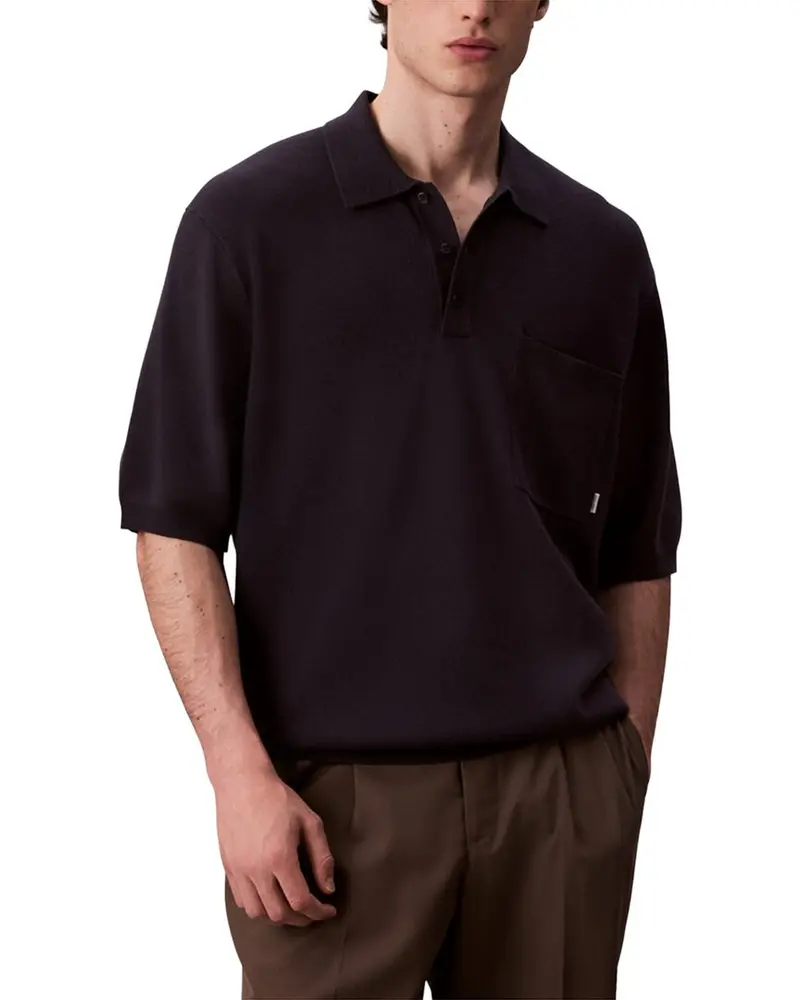 Calvin Klein Snowy Tech Knit Polo Sweater 1