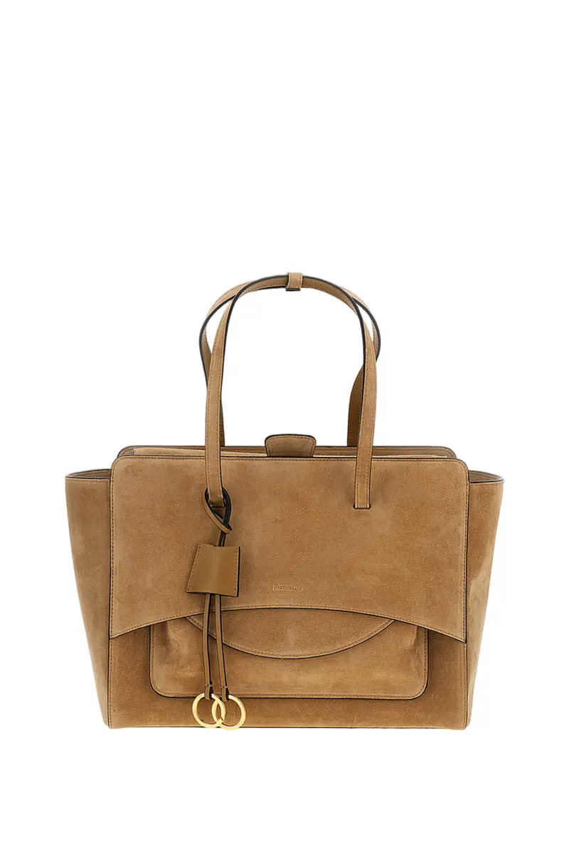 Camel Brown Flap L Suede Crossbody Bag 1
