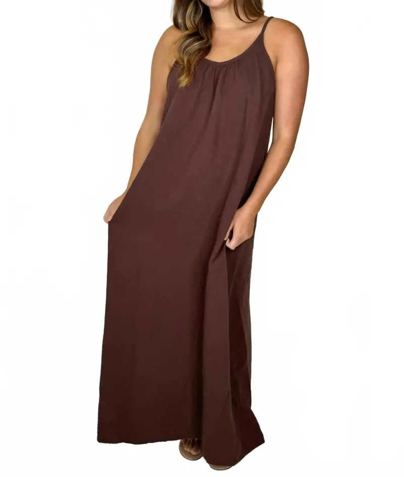 Cami Low Back Maxi Dress In Umber 1
