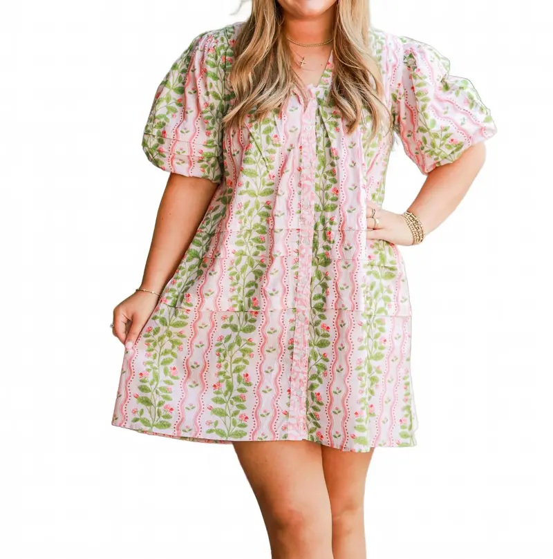Camille Mini Dress In Rose Garden 1
