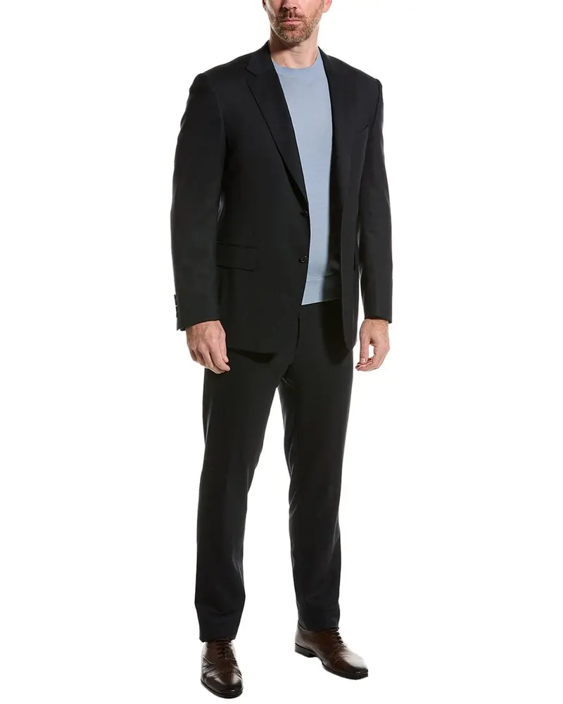 Canali Wool-Blend Suit With Flat Front Pant 1